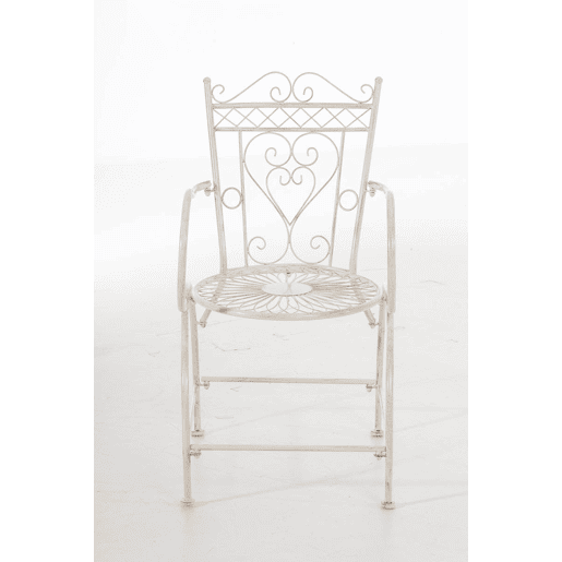 Silla de Exterior Sheela Metal Crema antiguo 60X48X88 cm Silla de Exterior Sheela Metal Crema antiguo 60X48X88 cm