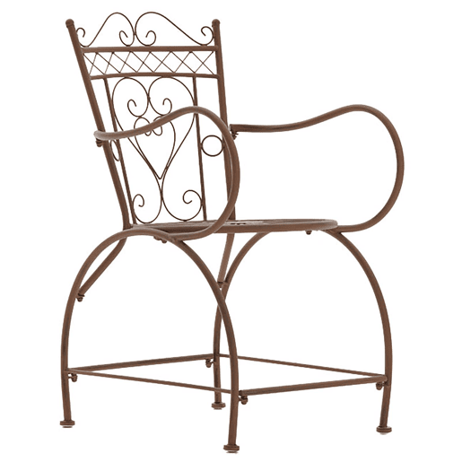 Set de 2 Sillas de jardín Sheela Metal Marrón antiguo 60X48X88 cm