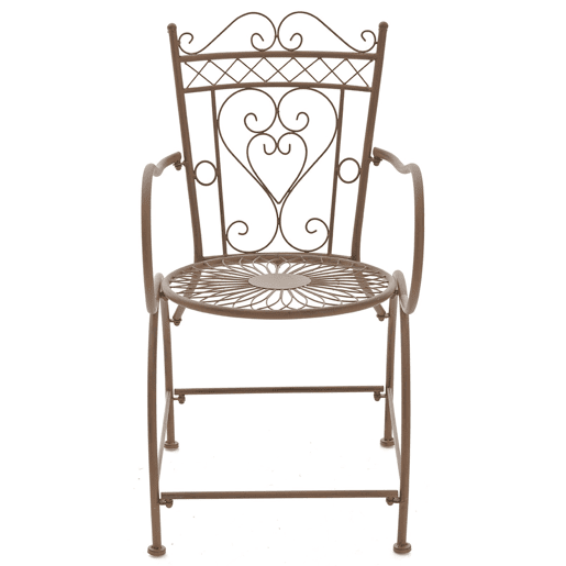Set de 2 Sillas de jardín Sheela Metal Marrón antiguo 60X48X88 cm