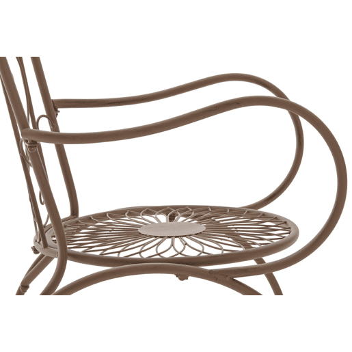 Set de 2 Sillas de jardín Sheela Metal Marrón antiguo 60X48X88 cm