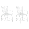 Set de 2 Sillas de jardín Sheela Metal Blanco 60X48X88 cm