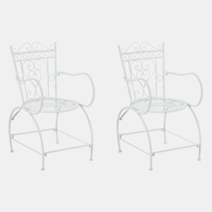 Set de 2 Sillas de jardín Sheela Metal Blanco 60X48X88 cm