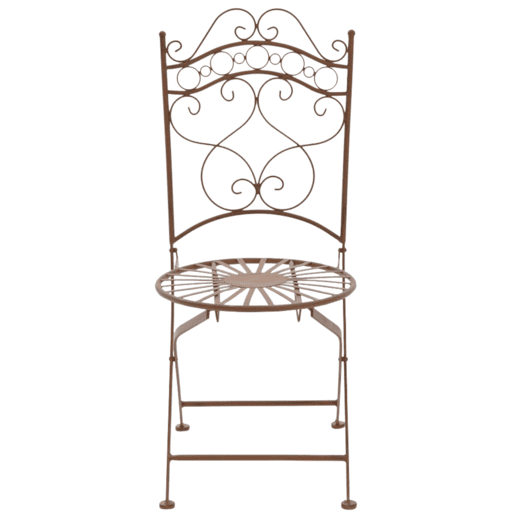 Juego de 2 sillas para jardín Indra plegables Metal Marrón antiguo 50X40X92 cm