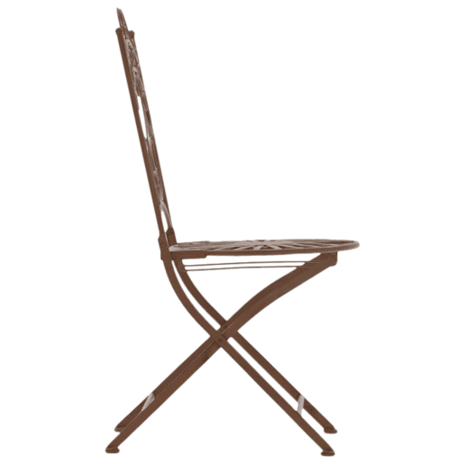 Juego de 2 sillas para jardín Indra plegables Metal Marrón antiguo 50X40X92 cm