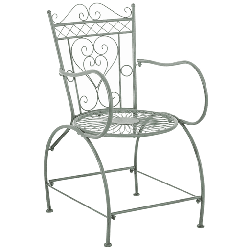 Set de 2 Sillas de jardín Sheela Metal Verde antiguo 60X48X88 cm