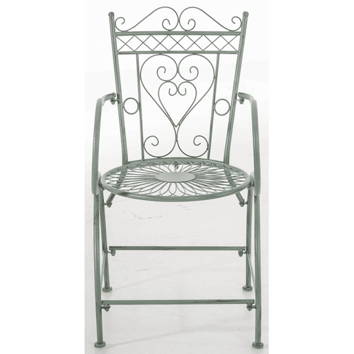 Set de 2 Sillas de jardín Sheela Metal Verde antiguo 60X48X88 cm