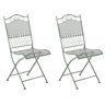 Set de 2 sillas de jardin Kiran Metal Verde antiguo 50X41X91 cm