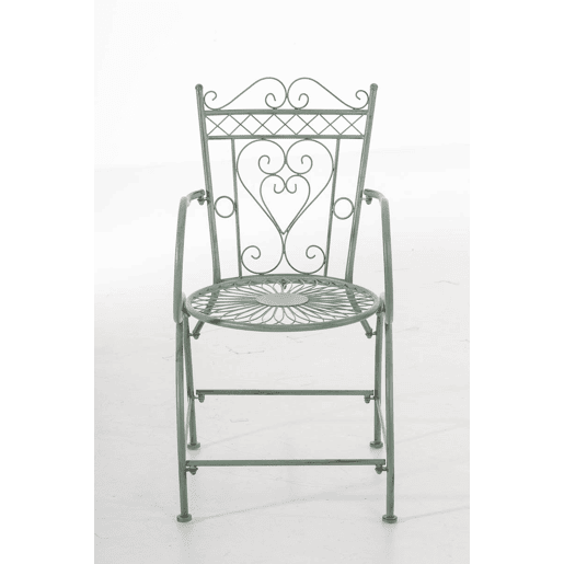 Silla de Exterior Sheela Metal Verde antiguo 60X48X88 cm