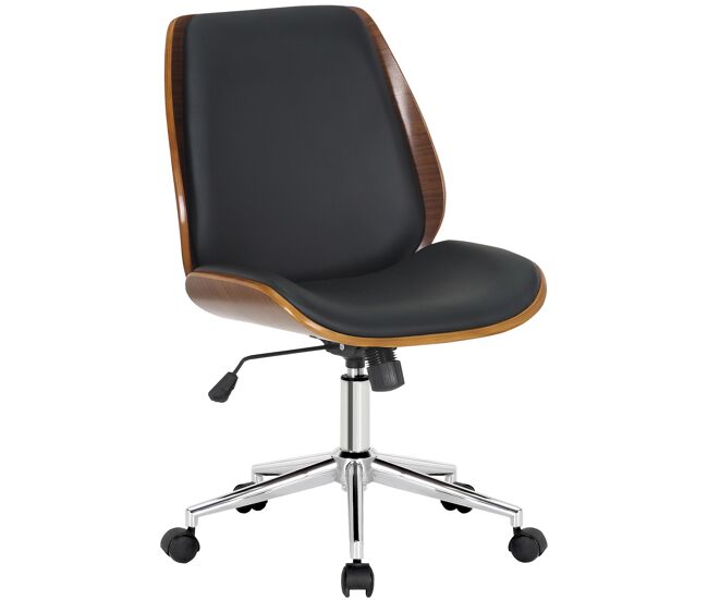 Silla de oficina Mitch Simil cuero (PVC) Nogal/negro 57X49.5X90 cm