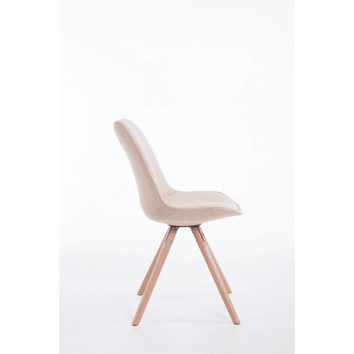 Silla visita Toulouse Rund en Tela Crema 56X48X84 cm