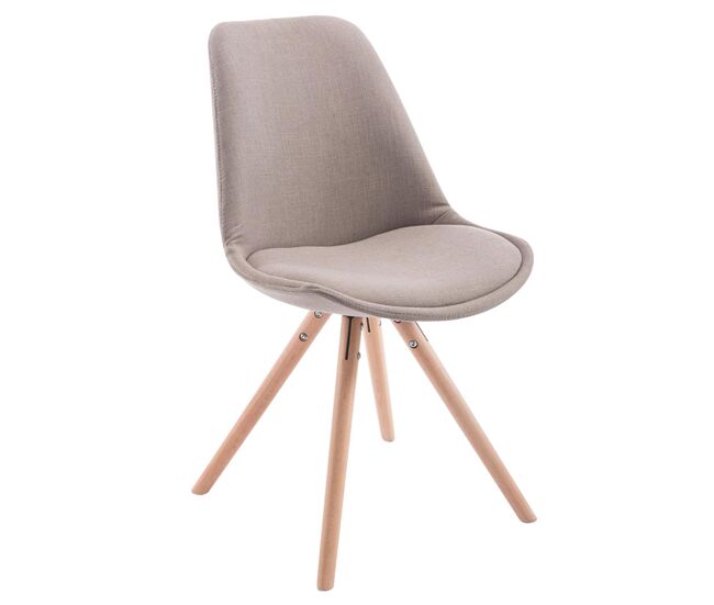 Silla visita toulouse rund en tela gris topo 56x48x84 cm