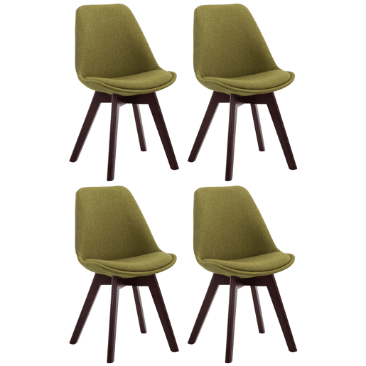 Set de 4 Sillas Borneo para comedor en tela Verde 55X48X84 cm
