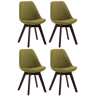 Set de 4 Sillas Borneo para comedor en tela Verde 55X48X84 cm