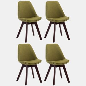 Set de 4 Sillas Borneo para comedor en tela Verde 55X48X84 cm