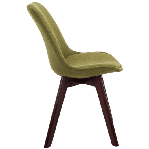 Set de 4 Sillas Borneo para comedor en tela Verde 55X48X84 cm