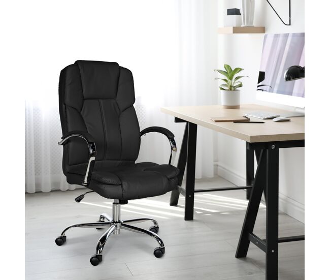 Silla de oficina xxl xanthos simil cuero negro 70x62x115 cm