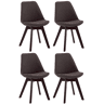 Set de 4 Sillas Borneo para comedor en tela Gris oscuro 55X48X84 cm