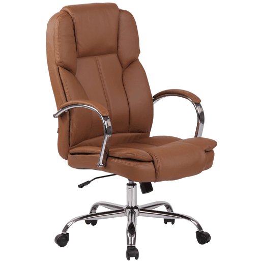 Silla De Oficina XXL Xanthos Simil cuero Marrón claro 70X62X115 cm