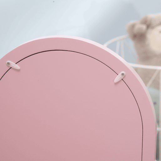 HOMCOM Toucador para Crianças com Espelho e Banco Toucador de Maquilhagem para Crianças de 3 a 6 Anos Toucador Infantil de Madeira com Gaveta 52x32x85 cm Rosa