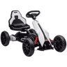HOMCOM Go Kart Carro Elétrico para Crianças de 3 a 8 Anos Kart a Bateria 12V Velocidade Ajustável 3-5 kmh e Cinto de Segurança Carga 30 kg para Exterior 100x58x58,5 cm Branco