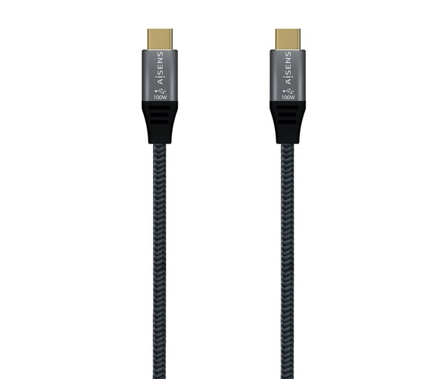 Cable usb-c a usb-c aisens a107-0634 gris 2 m