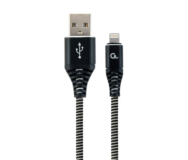 Cable usb a lightning gembird cc-usb2b-amcm-1m-bw negro negro/blanco 1 m