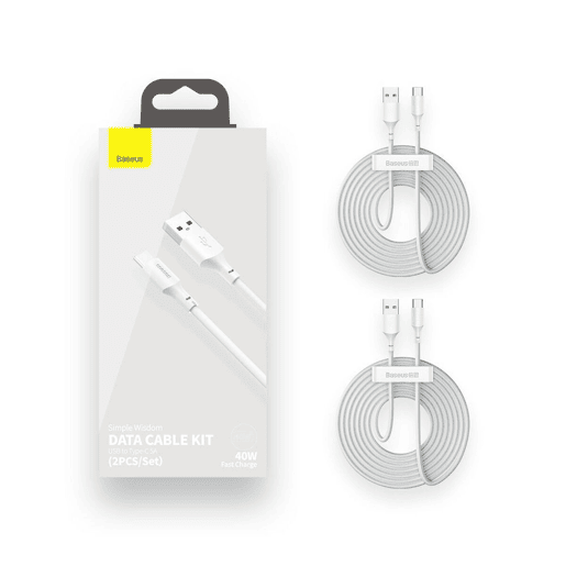 Cabo USB A para USB C Baseus TZCATZJ-02 Branco 1,5 m (2 Unidades) Cabo USB A para USB C Baseus TZCATZJ-02 Branco 1,5 m (2 Unidades)