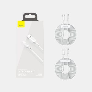 Cabo USB A para USB C Baseus TZCATZJ-02 Branco 1,5 m (2 Unidades)