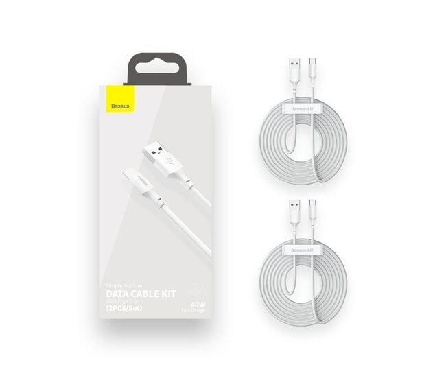 Cable usb a a usb c baseus tzcatzj-02 blanco 1,5 m (2 unidades)