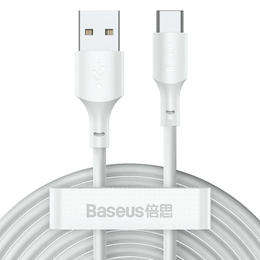 Cabo USB A para USB C Baseus TZCATZJ-02 Branco 1,5 m (2 Unidades) Cabo USB A para USB C Baseus TZCATZJ-02 Branco 1,5 m (2 Unidades)