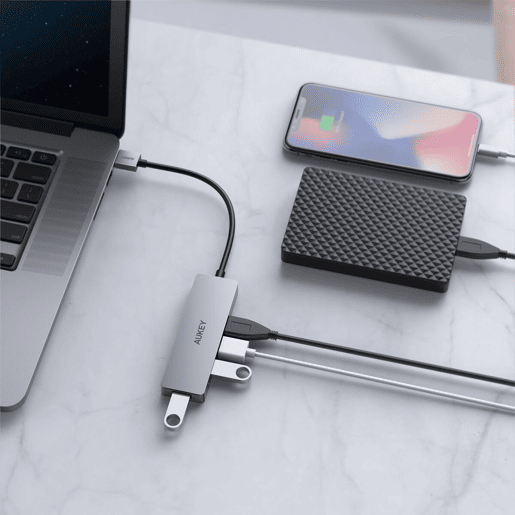 Hub USB Aukey CB-H36 AlumÃnio Hub USB Aukey CB-H36 AlumÃnio