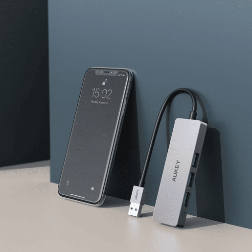 Hub USB Aukey CB-H36 AlumÃnio Hub USB Aukey CB-H36 AlumÃnio