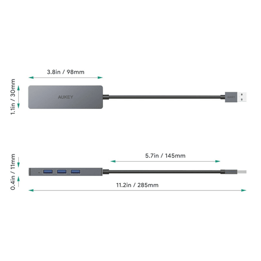 Hub USB Aukey CB-H36 AlumÃnio Hub USB Aukey CB-H36 AlumÃnio