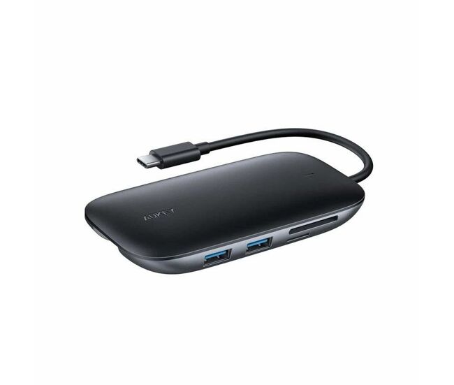 Hub usb aukey cb-c71 negro 100 w