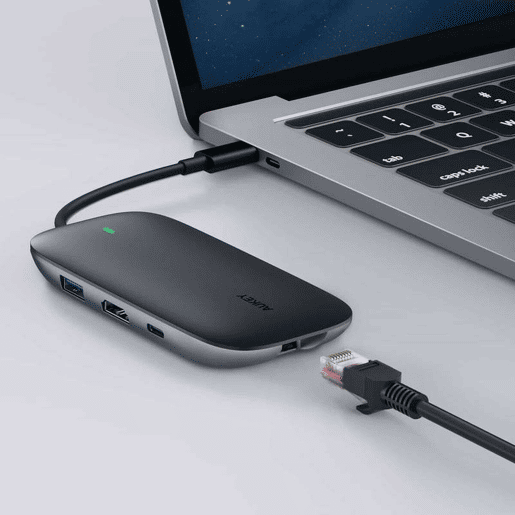 Hub USB Aukey CB-C71 Preto 100 W Hub USB Aukey CB-C71 Preto 100 W