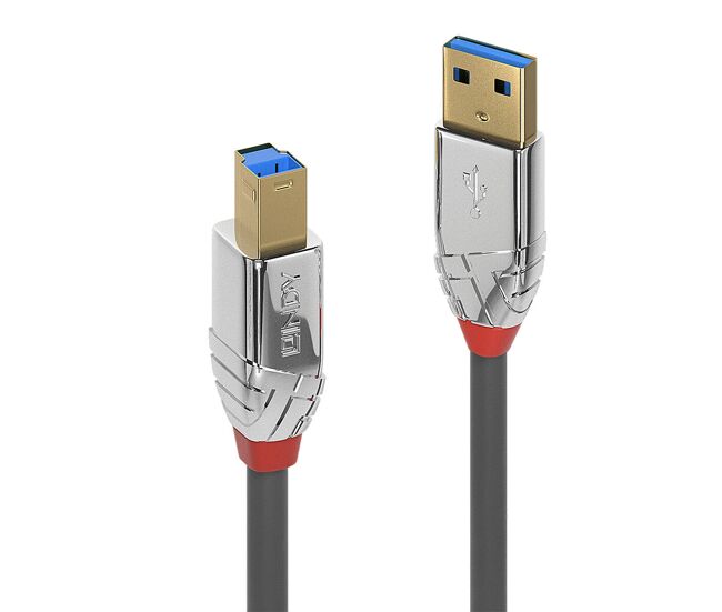 Cable usb a a usb b lindy 36664 5 m negro gris antracita