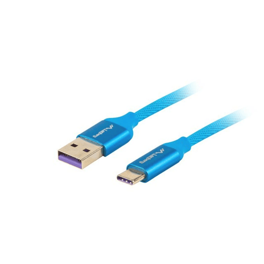 Cabo USB A para USB C Lanberg CA-USBO-21CU-0005-BL Azul 50 cm 0,5 m