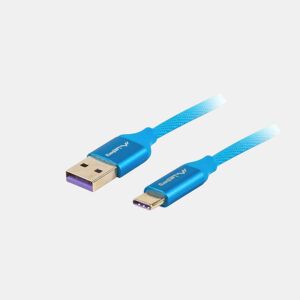 Cabo USB A para USB C Lanberg CA-USBO-21CU-0005-BL Azul 50 cm 0,5 m