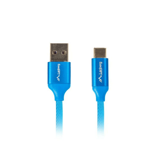 Cabo USB A para USB C Lanberg CA-USBO-21CU-0005-BL Azul 50 cm 0,5 m