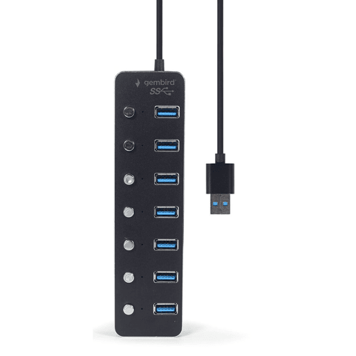 Hub USB GEMBIRD UHB-U3P7P-01 Preto Hub USB GEMBIRD UHB-U3P7P-01 Preto