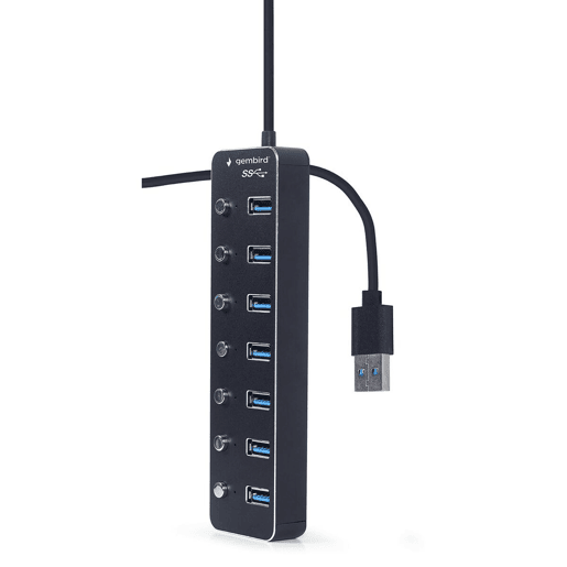 Hub USB GEMBIRD UHB-U3P7P-01 Preto Hub USB GEMBIRD UHB-U3P7P-01 Preto