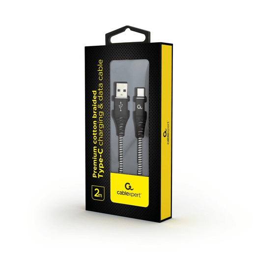 Cabo Micro USB 2.0 B para USB C GEMBIRD CC-USB2B-AMCM-2M-BW Preto 2 m Cabo Micro USB 2.0 B para USB C GEMBIRD CC-USB2B-AMCM-2M-BW Preto 2 m