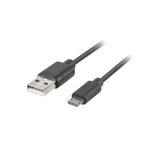 Cabo Micro USB Lanberg CA-USBM-20CU-0010-BK Preto 1 m