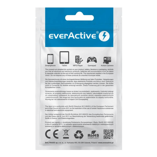 Cabo USB C EverActive CBB-1CB Preto 1 m Cabo USB C EverActive CBB-1CB Preto 1 m