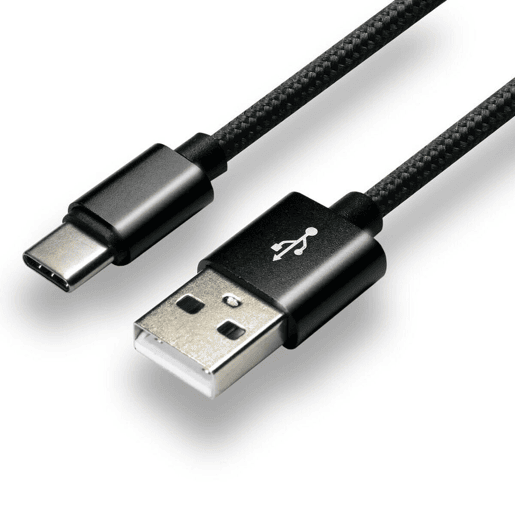 Cabo USB C EverActive CBB-1CB Preto 1 m Cabo USB C EverActive CBB-1CB Preto 1 m