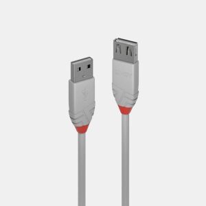 Cabo USB LINDY 36713 2 m Preto Cinzento