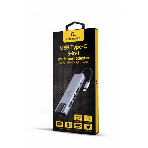 Hub USB GEMBIRD A-CM-COMBO5-04 Prateado Hub USB GEMBIRD A-CM-COMBO5-04 Prateado