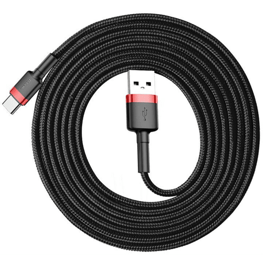 Cabo USB A para USB C Baseus Cafule Preto 2 m Cabo USB A para USB C Baseus Cafule Preto 2 m