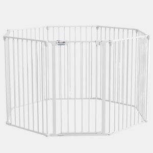 PawHut Parque para Cães de 8 Painéis 64x90 cm Parque para Animais de Estimação Dobrável de Aço com Duplo Travamento Função de Bloqueio e Formato Modular Branco