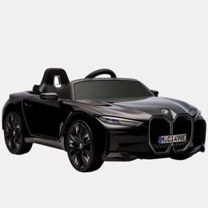 HOMCOM Carro Elétrico para Crianças 37-72 Meses com Licença BMW i4 Carro a Bateria 12V com Controlo Remoto Música MP3 Ecrã Luzes e Cinto de Segurança 115x67x45 cm Preto